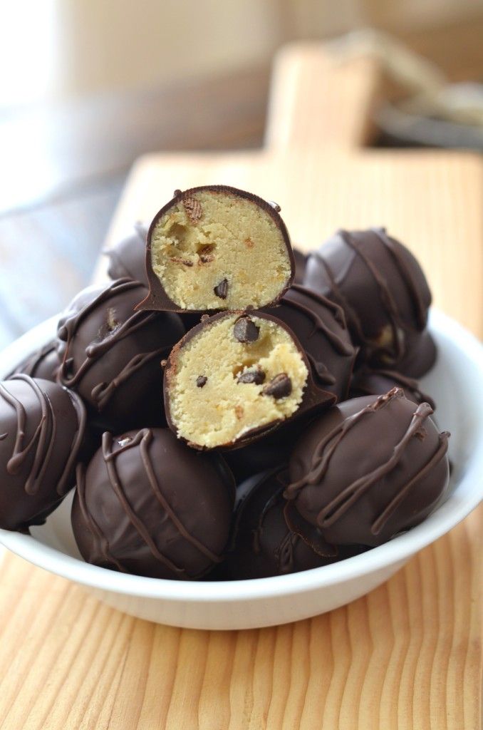 One-handed breastfeeding snacks: These Cookie Dough Truffles from 24 Carrot Kitchen are to die for! 