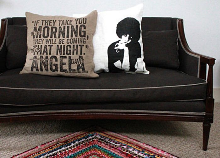 Feminist Mother's Day gifts: Angela Davis pillow by Don't Sleep Interiors