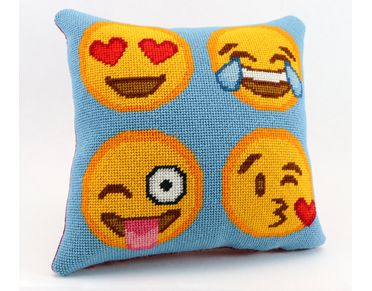 emoji needlepoint pillow kit at hermit crab stichery | baby shower gift guide emoji needlepoint pillow kit at hermit crab stichery | baby shower gift guide