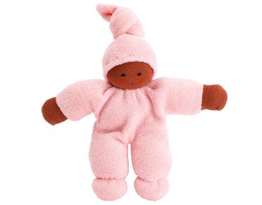 handmade organic baby doll in pink or blue at acorn toys | baby shower gift guide handmade organic baby doll in pink or blue at acorn toys | baby shower gift guide