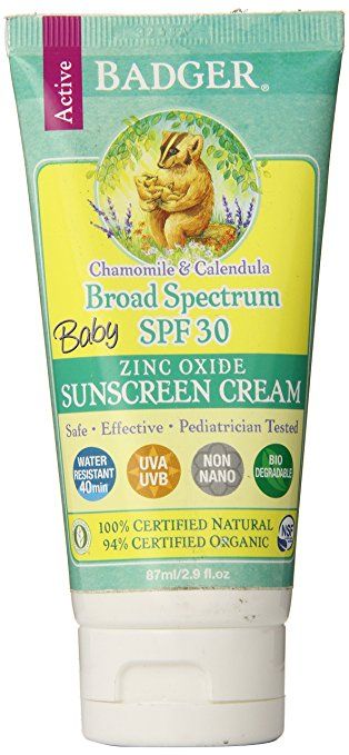  2017 EWG best safe sunscreens for kids and babies: Badger Baby Sunscreen Cream SPF 30