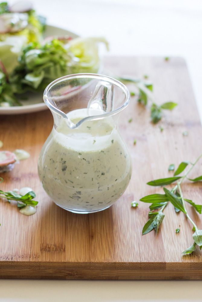 This Buttermilk Green Goddess Dressing is so much better than ranch--and a lovely, creative spring salad dressing. | Little Broken