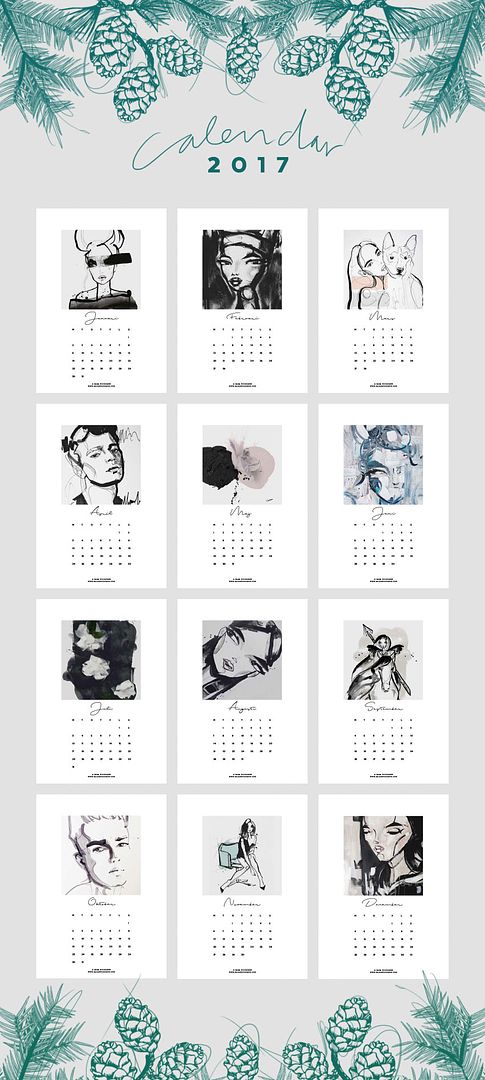 Thanks to Sara Woodrow for this super chic Printable 2017 Calendar. And it's free! 