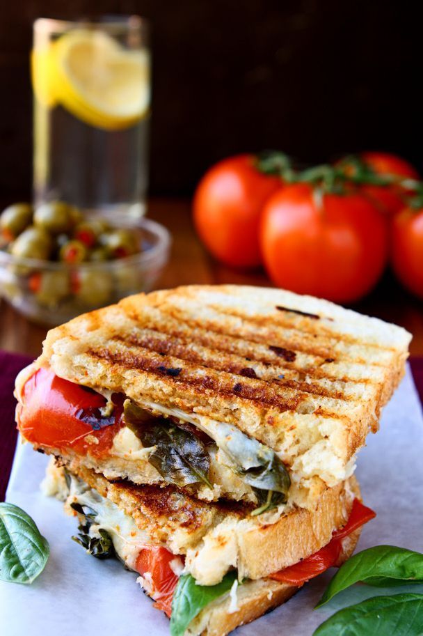 Yard to table recipes: this Caprese Panini Sandwich makes delicious use of all your fresh tomatoes. | Heavenly Home Cooking