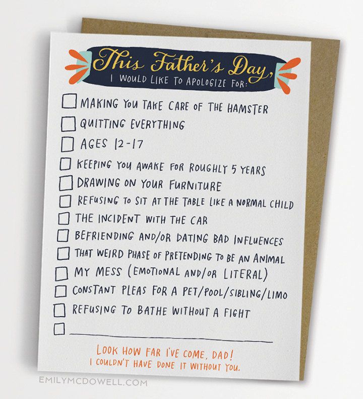 Funniest Father's Day cards: Checklist Father's Day Card | Emily McDowell Studio