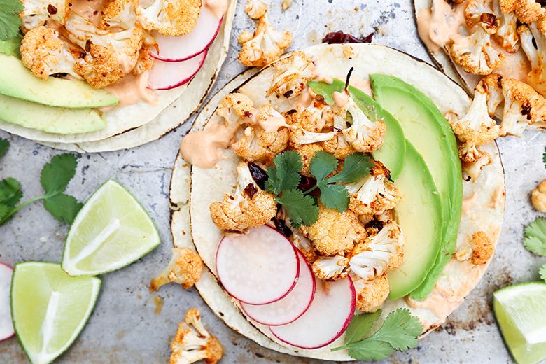Dying to try these Roasted Cauliflower Tacos with Chipotle Cream from Floating Kitchen. Yum!
