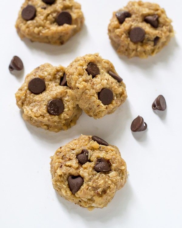 Get your protein and fiber in cookie form with these Chocolate Quinoa Peanut Butter No-Bake Cookies at Well Plated. 