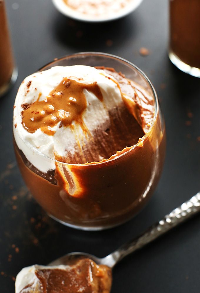 Dessert recipes with vegetables: Chocolate Peanut Butter Avocado Pudding | Minimalist Baker