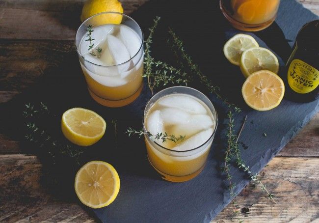 Holiday cocktails and mocktails: Simple and fresh! If you're looking for an easy holiday mocktail, this Cider, Thyme, + Tonic Mocktail is it. | Offbeat + Inspired