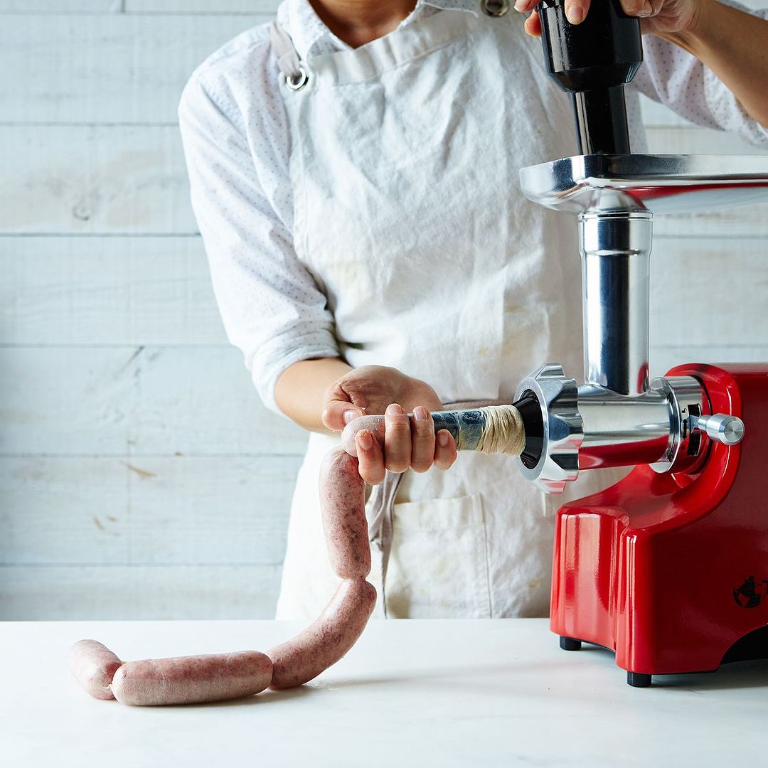 Cool Mom Eats holiday gift guide 2016: This beautiful and powerful meat grinder and sausage stuffer is the perfect kitchen gadget gift for the omnivore cook who has everything.