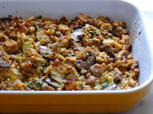 Gluten-free Thanksgiving recipes: Make this Gluten-Free Raisin Rye Cornbread Sausage Stuffing, and you'll forget all about the gluten-filled original. | The Food Network