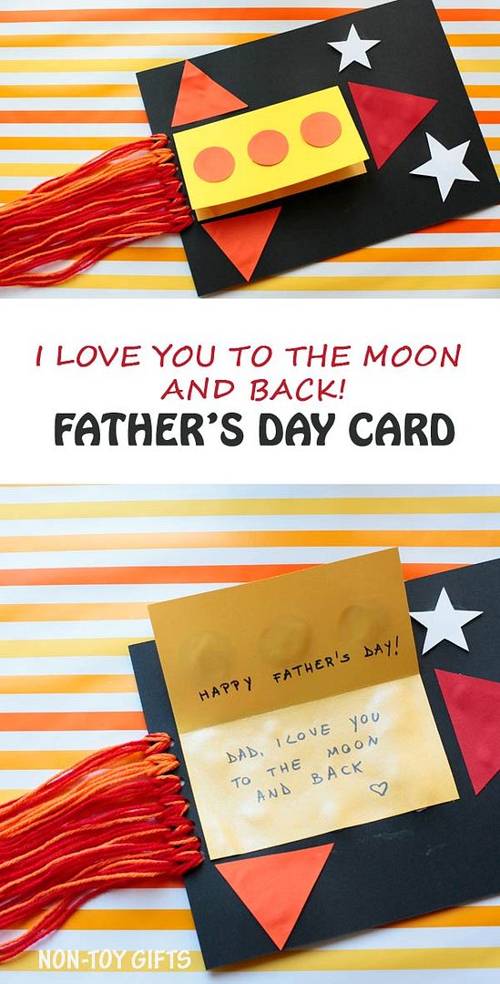 DIY Father's Day cards kids can make: Rocket Father's Day Card | Non-Toy Gifts 