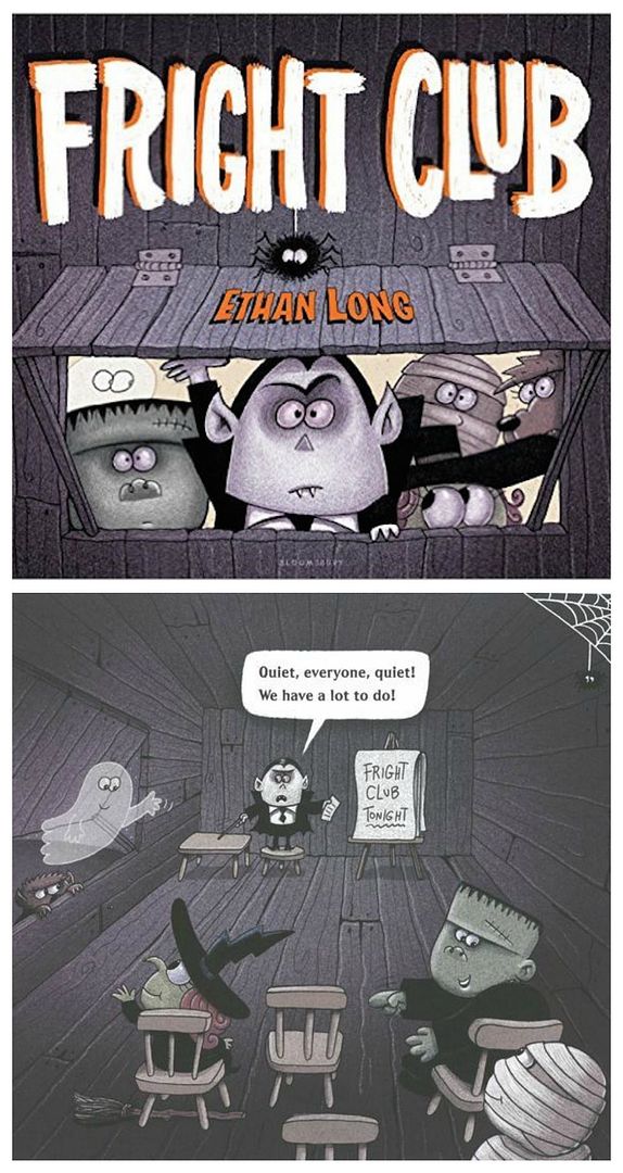 Creepy books for kids: Fright Club by Ethan Long. Sometimes scaring doesn't come naturally.