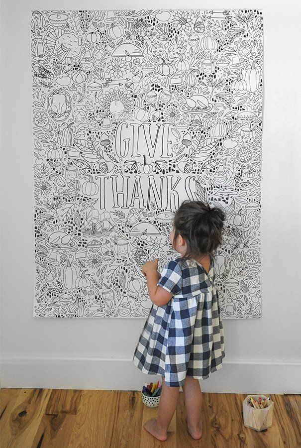 This GIANT Thanksgiving Coloring Poster provides hours of entertainment. | Caravan Shoppe