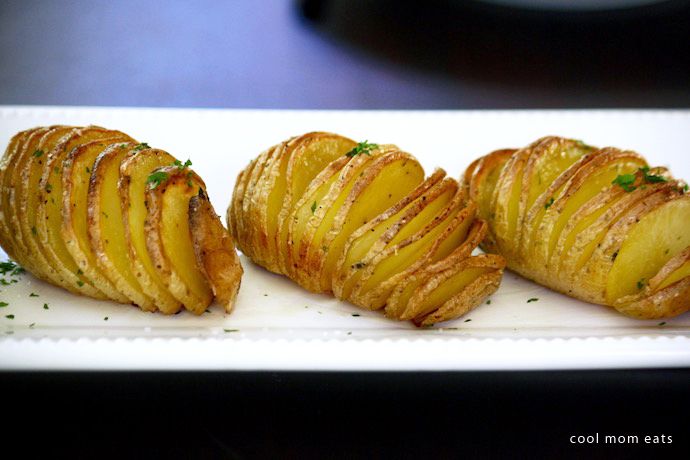 Last-minute Thanksgiving ideas: Hasselback Potatoes from Cool Mom Eats.