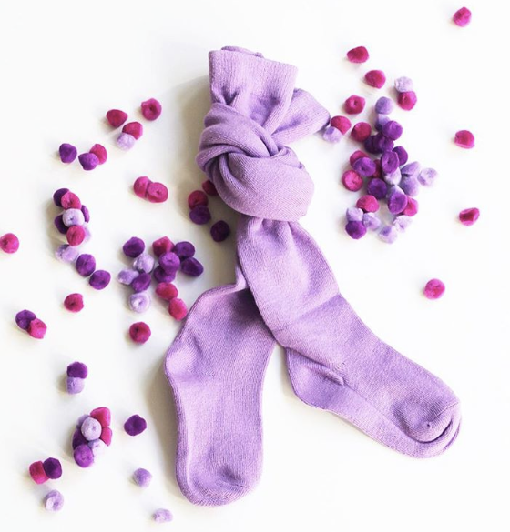 Love these US-made violet knit tights for babies from June & January