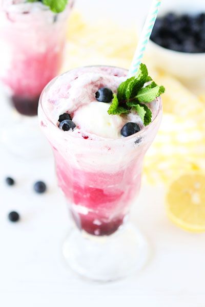 Ice cream floats: For the ambitious among us, the homemade Lemon Blueberry Ice Cream float. | Kitchenaid