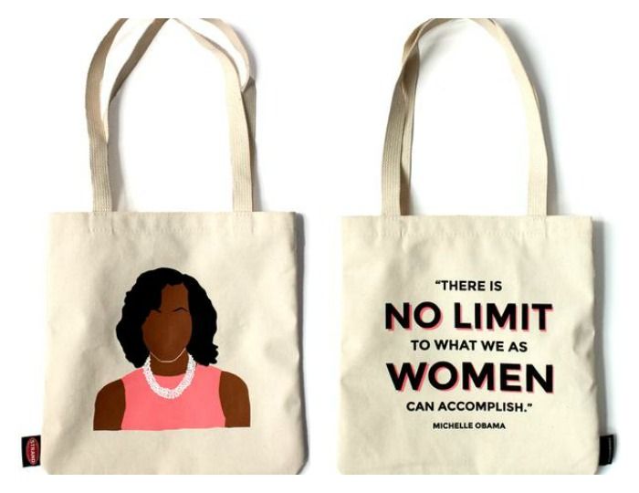 Feminist Mother's Day gifts: Michelle Obama Tote Bag from Stand