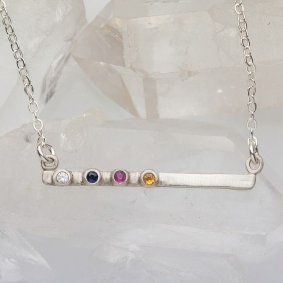 mother's day gifts for grandmas: Custom birthstone bar necklace at lisa leonard