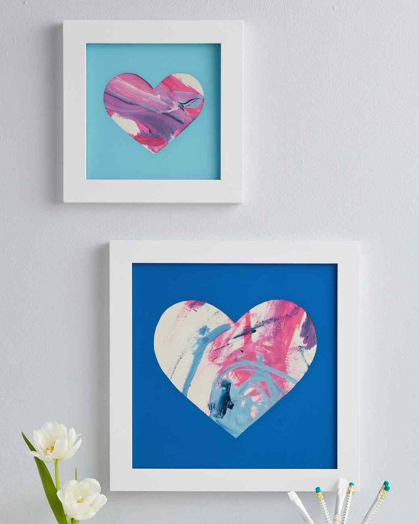 homemade Mother’s Day gifts: Heart-shaped shadow box frame for children’s art | Martha Stewart