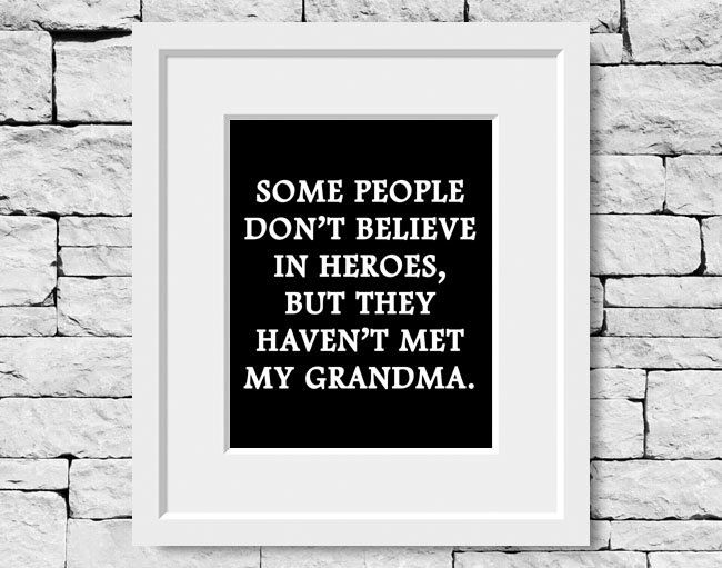 mother's day gifts for grandmas: Grandma hero print at i define me on etsy