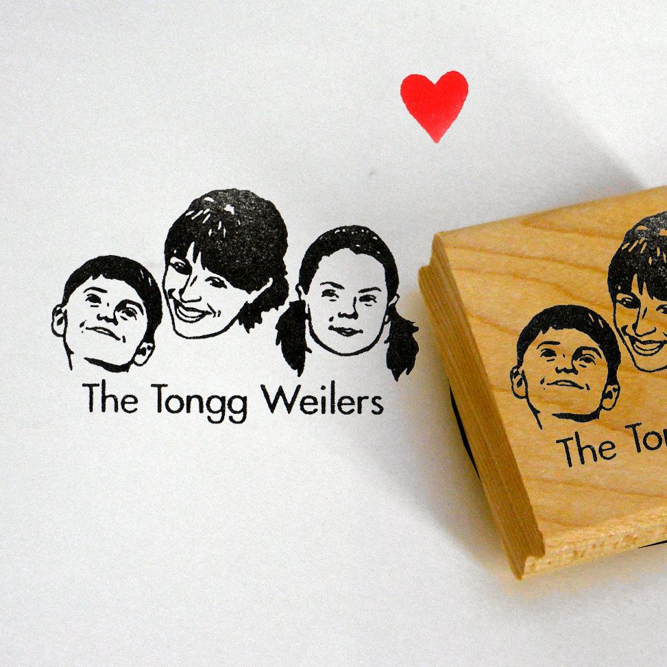 Custom gifts for mom: Personalized family stamp from lili mandrill at etsy