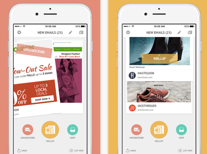 New Year's resolution apps: Unroll.me app to help you to clean up your inbox