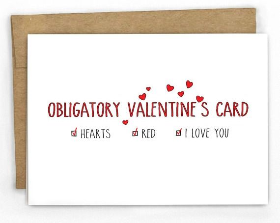 Funny Valentine's Day card: Obligatory Card by Cypress Card Co. on Etsy