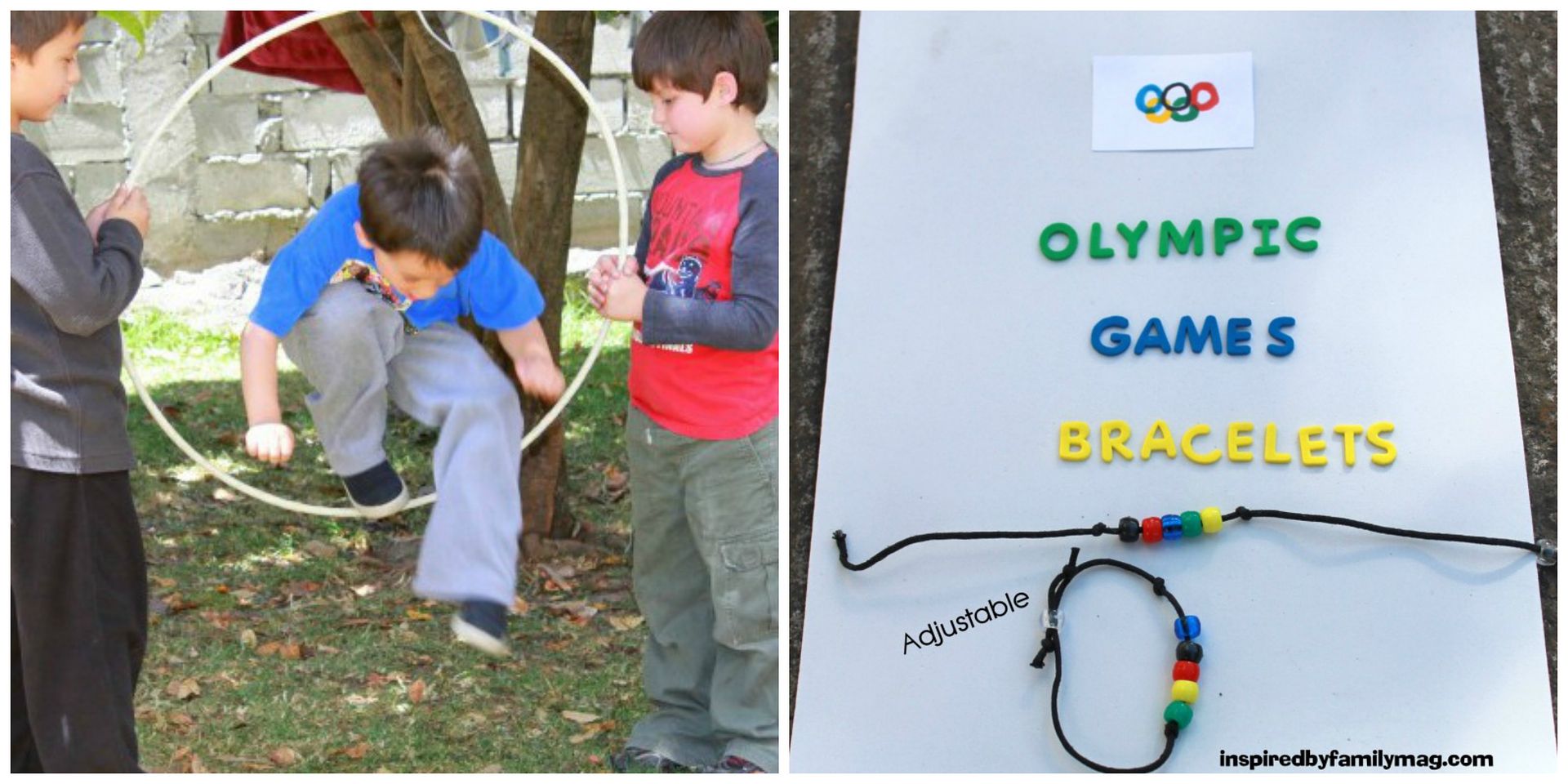 Love the creativity with the outdoor Olympic games and the sportsmanship bracelets at Inspired By Family Mag