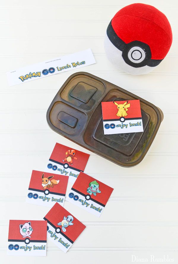 Make the cafeteria a fun Poke spot with these sweet Pokemon GO Lunch Note Printables from Diana Rambles. 
