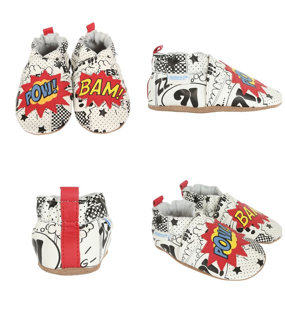 Super fun and stylish superhero shoes from Robeez 