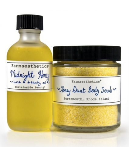 Natural skin care brands: Farmaesthetics Midnight Honey Body Buzz Set