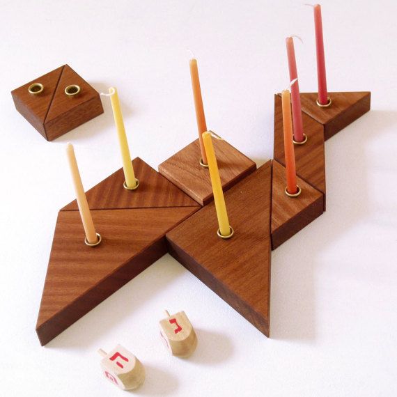 Menorahs for kids: This Tangram Menorah from Studio Armadillo should keep kids entertained for at least eight nights -- and years to come too. 