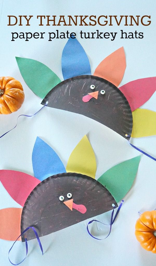 Thanksgiving crafts for kids: Have your kid make and don one of these DIY Thanksgiving Paper Plate Turkey Hats and just try not to crack a smile. | Lime and Honey