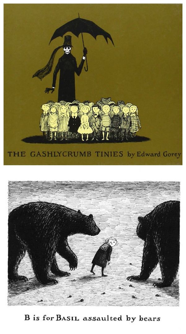 The best creepy books for kids: The Gashlycrumb Tinies by Edward Gorey, in which children suffer ill fates.