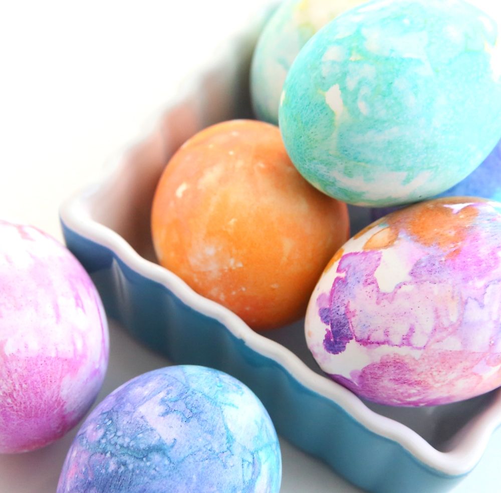 Easter egg decorating ideas: Tissue Paper Easter eggs from It's Always Autumn