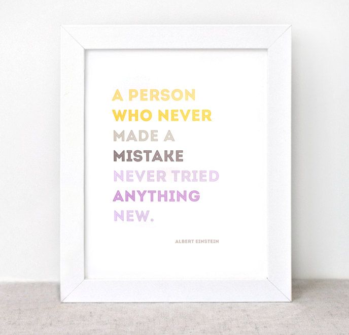 Inspirational art prints for grads: Albert Einstein Print from Happy Dappy Bits 