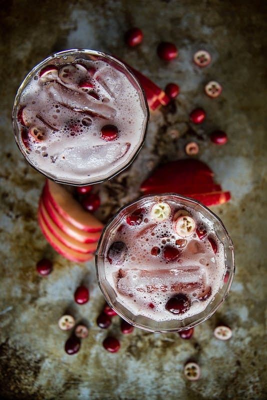 Holiday cocktails and mocktails: Love the festive spin on this Apple-Cranberry Moscow Mule at Heather Christo. 