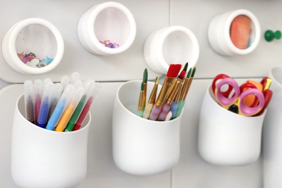 Simplify the children's art studio with containers and more expert tips from The Art Pantry.