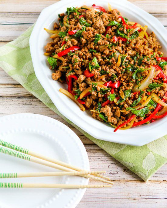 Best Stir Fry Recipes for Kids: Thai Inspired Ground Turkey Stir Fry at Kalyn's Kitchen