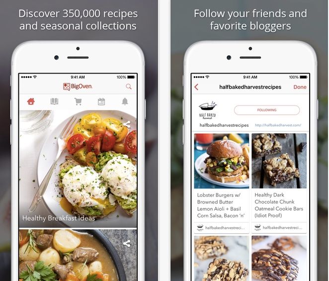 Meal-planning apps: BigOven's gorgeous recipe collections always inspire me to get cooking. 