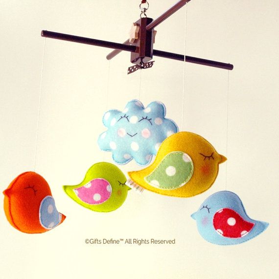 Make a never-ending happy parade with this DIY Bird Parade Baby Mobile Kit. | Gifts Define