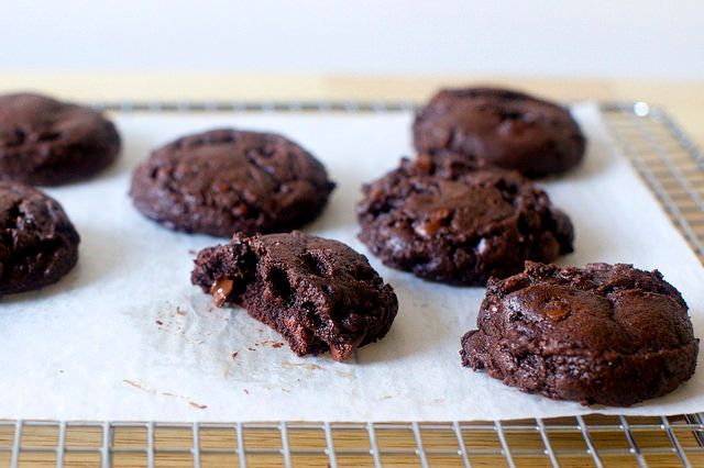 These Browniest Cookies at Smitten Kitchen combine the best elements of both brownies and cookies. So chocolatey!! 