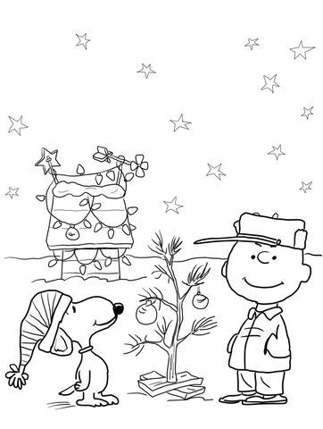 Christmas coloring pages: Such a nostalgic favorite in this Charlie Brown Christmas Coloring Page! | Super Coloring