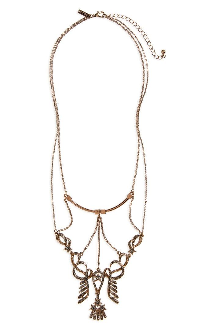 Statement jewelry under $50: TopShop necklace at Nordstrom is a favorite.