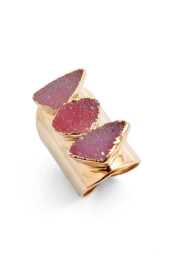 Statement jewelry under $50: Nakamol Drusy ring looks like candy. Yum!