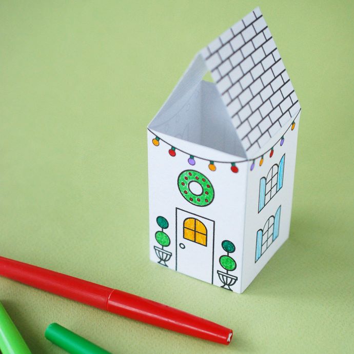 Christmas coloring pages: How cute are these Printable Villages at Handmade Charlotte? And totally free, to boot. 