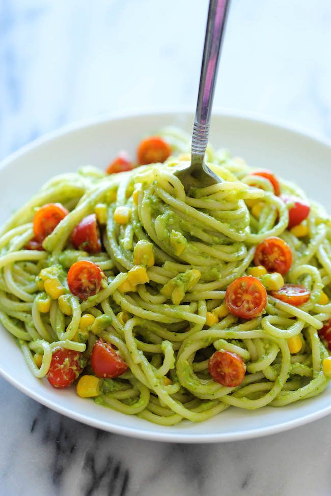 Boost the nutrition of your kid-friendly pasta dinners with this easy Avocado Pasta recipe at Damn Delicious