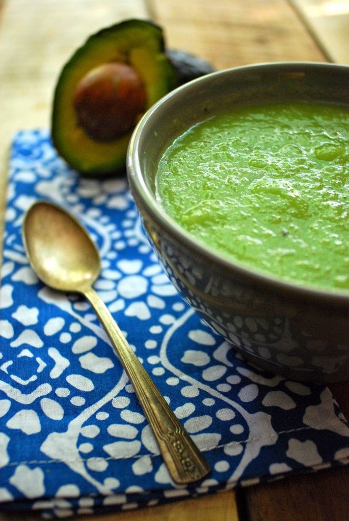 Yard to table recipes: Thanks to Three Beans on a String for this cucumber avocado soup--a veggie powerhouse and perfect summer meal. 