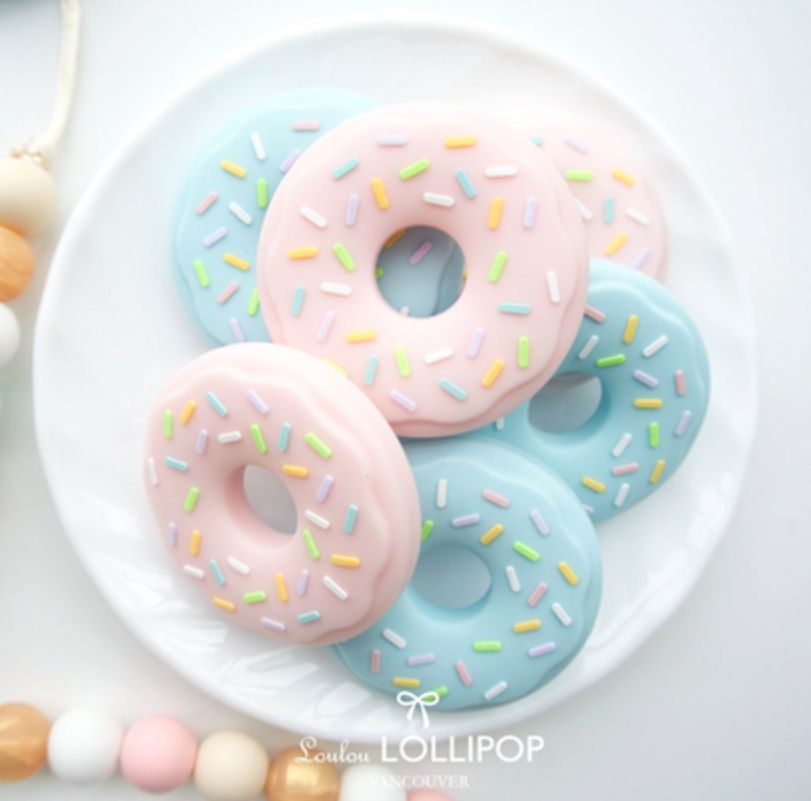 The donut teethers we found at Spearmint Love are deliciously cute!